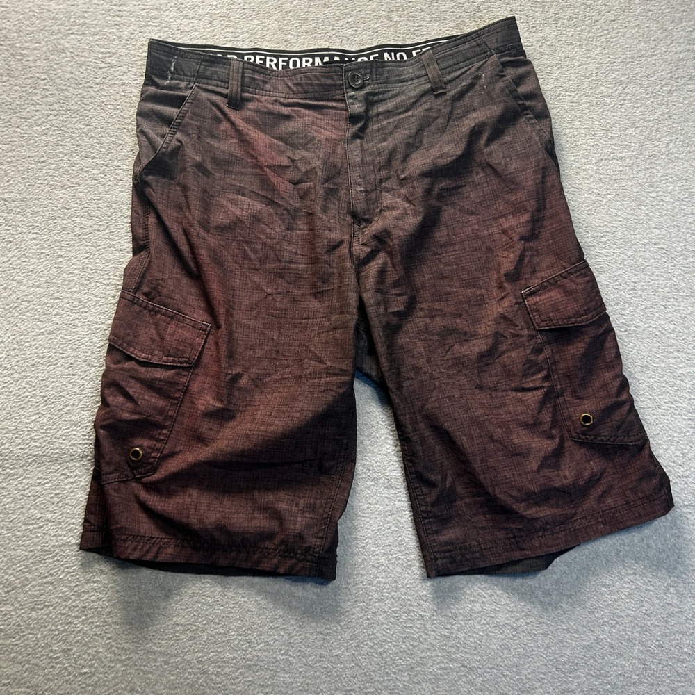 No Fear Cargo Shorts Mens Brown Size 34 Skate Wear Surf Style Y2K Casual Baggy